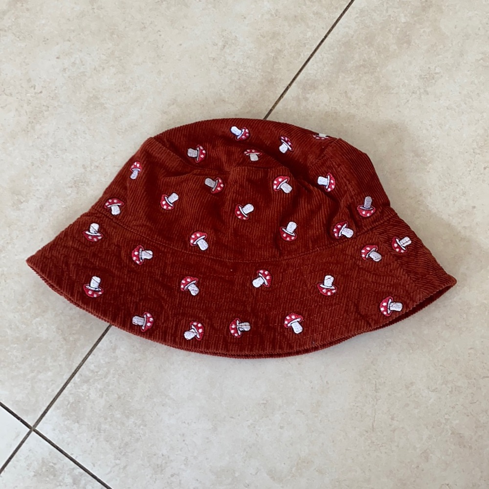 Embroidered Mushroom Bucket Hat